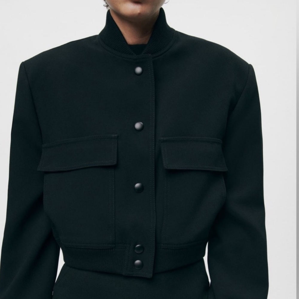 Zara Black Bomber Jacket